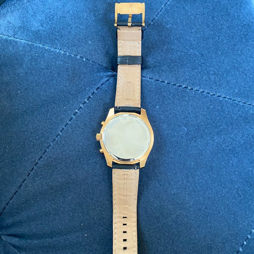 Men'sFossil Rose Gold Black Watch BQ2050 Like NEW - Picture 9 of 13